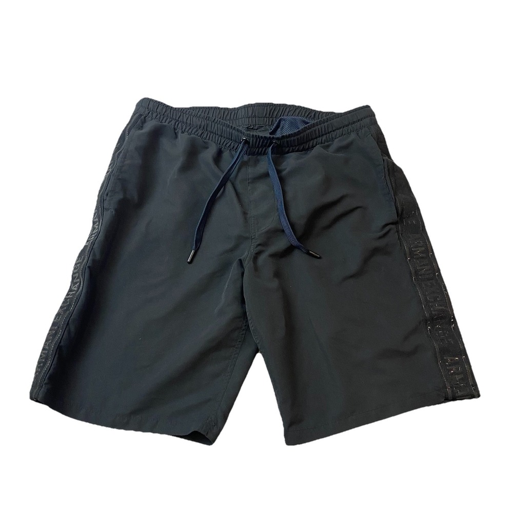 Armani Exchange A|X Men's Black Swim Trunks Size Medium Logo Beach Pool